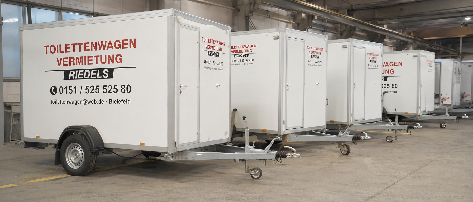 Toilettenwagen-Flotte von Riedels aus Bielefeld